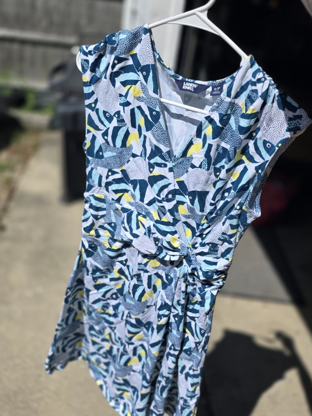 Lands' End Fish Design Casual Dress